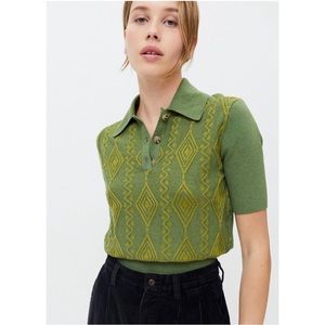 UO Bryce Jacquard Polo Sweater